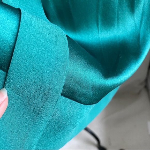 BCBGMaxAzria M Silk Sexy Boho Babydoll Dress Green - Picture 4 of 8